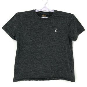 Polo Ralph Lauren Mens Shirt Large Gray White Pony Logo Short Sleeve Pullover